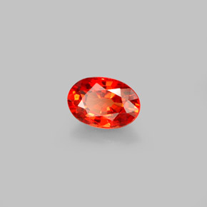 Safira laranja natural 0,64ct, corte oval, VVS-VS