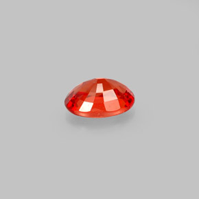 Safira laranja natural 0,64ct, corte oval, VVS-VS