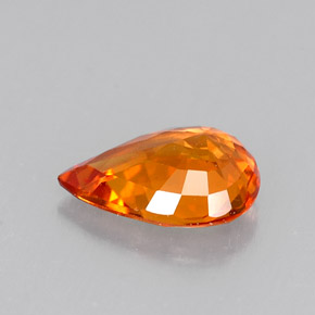 Safira laranja natural 0,72ct, formato de pêra, VVS-VS