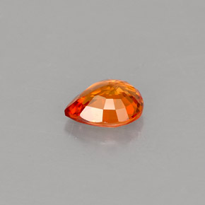 Safira laranja natural 0,73ct, formato de pêra, VVS
