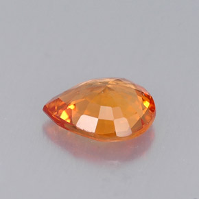 Safira laranja natural 0,60ct, formato de pêra, VVS-VS