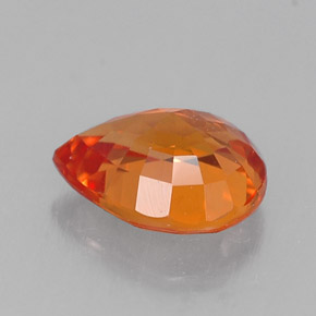 Safira laranja natural 0,70ct, formato de pêra, VS