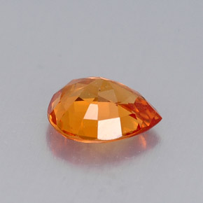 Safira laranja natural 0,69ct, formato de pêra, VVS-VS