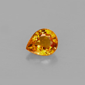 Safira laranja natural 0,78ct, formato de pêra, VVS-VS