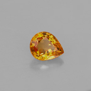 Safira laranja natural 0,78ct, formato de pêra, VVS-VS