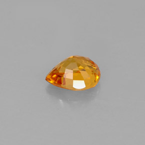 Safira laranja natural 0,78ct, formato de pêra, VVS-VS