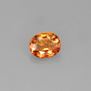 Safira laranja natural 0,79ct, corte oval, IF