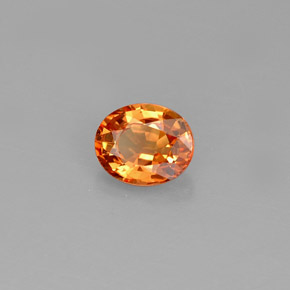 Safira laranja natural 0,79ct, corte oval, IF