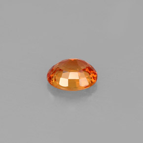 Safira laranja natural 0,79ct, corte oval, IF