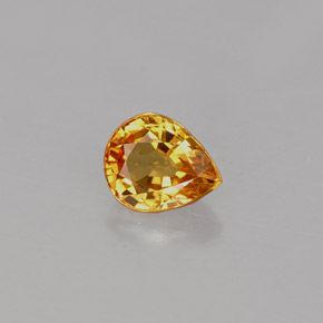 Safira amarelo natural 0,74ct, formato de pêra, VVS-VS