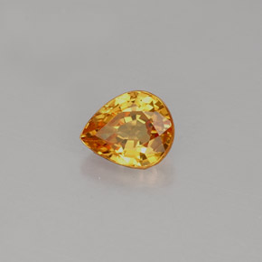 Safira amarelo natural 0,74ct, formato de pêra, VVS-VS