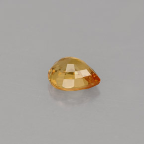 Safira amarelo natural 0,74ct, formato de pêra, VVS-VS