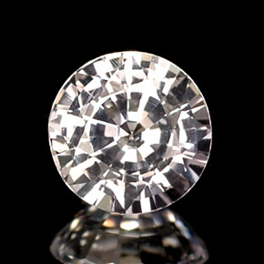 Safira branco natural 0,53ct, corte redondo, VVS