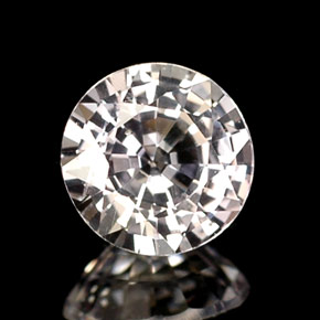 Safira branco natural 0,53ct, corte redondo, VVS