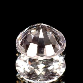 Safira branco natural 0,53ct, corte redondo, VVS