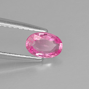 Safira rosa natural 0,56ct, corte oval, VS