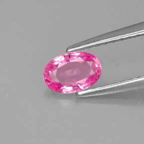 Safira rosa natural 0,53ct, corte oval, VS