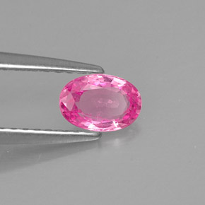 Safira rosa natural 0,53ct, corte oval, VS