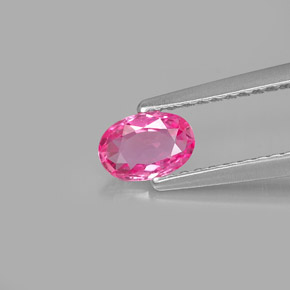 Safira rosa natural 0,47ct, corte oval, VVS
