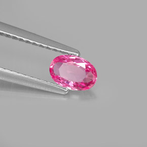 Safira rosa natural 0,47ct, corte oval, VVS