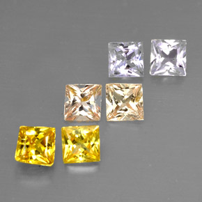 Pedras preciosas de safira multicolorido natural de  ct, quadrado, VVS-VS