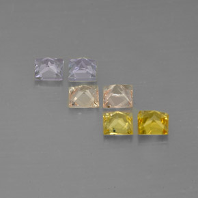 Pedras preciosas de safira multicolorido natural de  ct, quadrado, VVS-VS