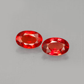 Pedras preciosas de safira laranja natural de  ct, corte oval, VVS-VS