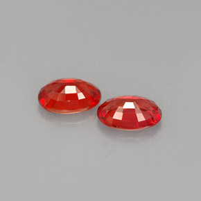 Pedras preciosas de safira laranja natural de  ct, corte oval, VVS-VS