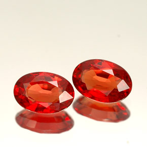 Pedras preciosas de safira laranja natural de  ct, corte oval, VVS