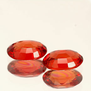 Pedras preciosas de safira laranja natural de  ct, corte oval, VVS