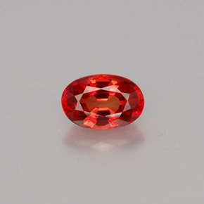Safira laranja natural 0,62ct, corte oval, VS