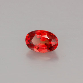 Safira laranja natural 0,62ct, corte oval, VS