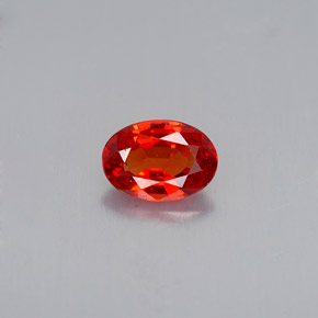 Safira laranja natural 0,53ct, corte oval, VVS-VS