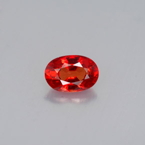 Safira laranja natural 0,60ct, corte oval, VVS