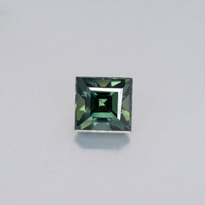 Safira verde natural 0,63ct, quadrado, VVS