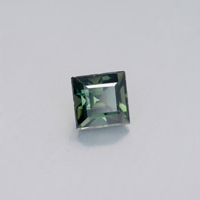 Safira verde natural 0,63ct, quadrado, VVS