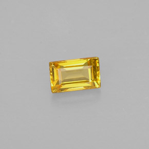 Safira amarelo natural 0,42ct, baguete, VS