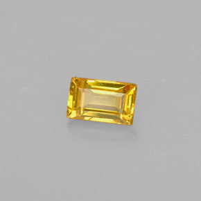 Safira amarelo natural 0,42ct, baguete, VS