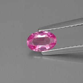 Safira rosa natural 0,46ct, corte oval, VVS