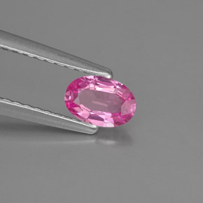 Safira rosa natural 0,46ct, corte oval, VVS