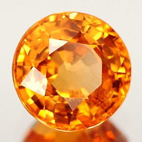 Safira laranja natural 0,98ct, corte redondo, VS