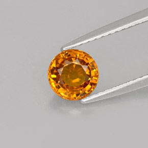 Safira laranja natural 1,11ct, corte redondo, VS