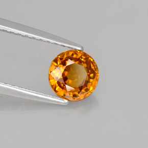 Safira laranja natural 1,11ct, corte redondo, VS