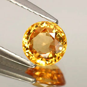 Safira amarelo natural 1,06ct, corte redondo, IF