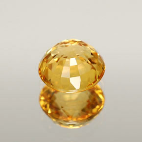 Safira amarelo natural 1,06ct, corte redondo, IF