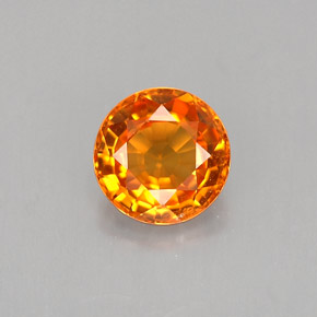 Safira laranja natural 1,13ct, corte redondo, VVS-VS