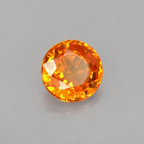 Safira laranja natural 1,13ct, corte redondo, VVS-VS