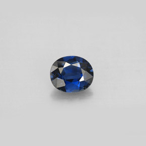 Safira azul natural 0,89ct, corte oval, VVS
