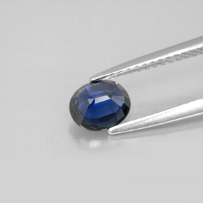 Safira azul natural 0,89ct, corte oval, VVS