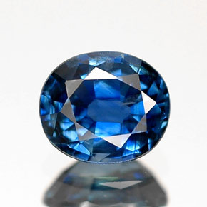 Safira azul natural 0,65ct, corte oval, VVS